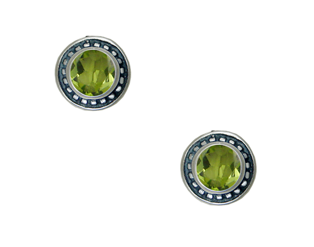 Sterling Silver Petite Peridot Post Stud Earrings